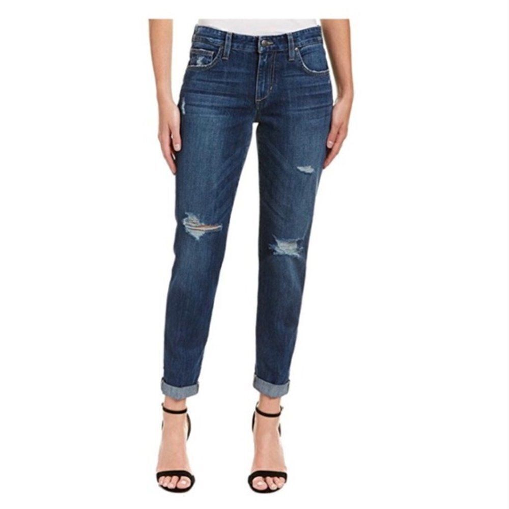 Joe's Jeans The Billie Ankle Relaxed Jeans Distressed Dark Wash Women's Size 28
